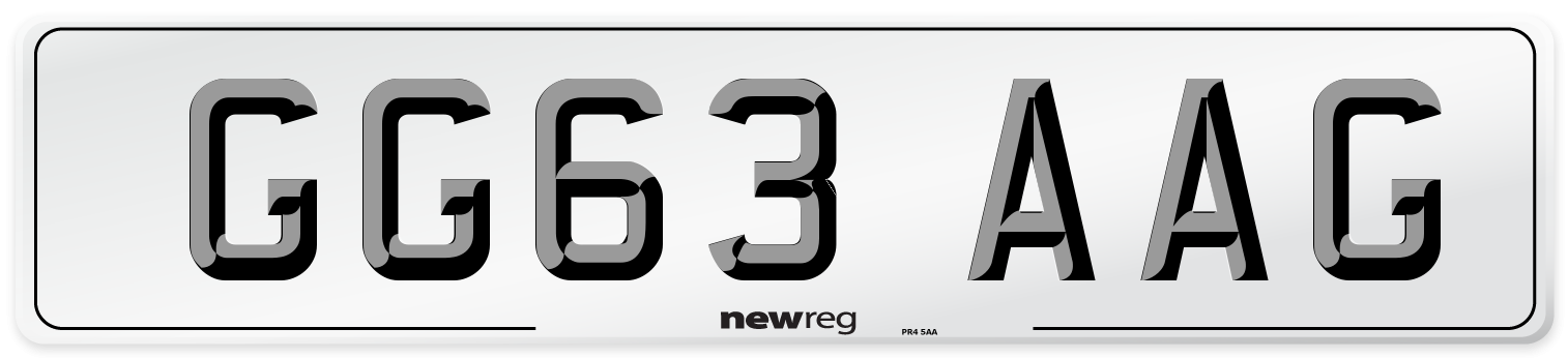 GG63 AAG Number Plate from New Reg
